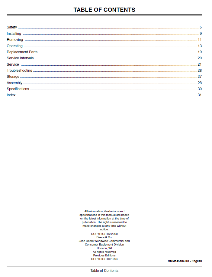 John Deere 48 and 54 Inch Mower Deck Operator Manual Technical Guide