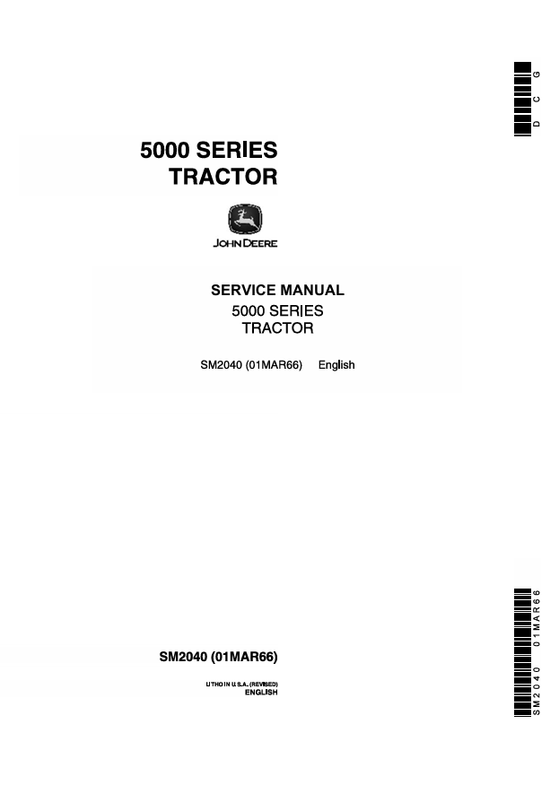 John Deere 5000 Series Tractor Service Manual SM2040 PDF Guide