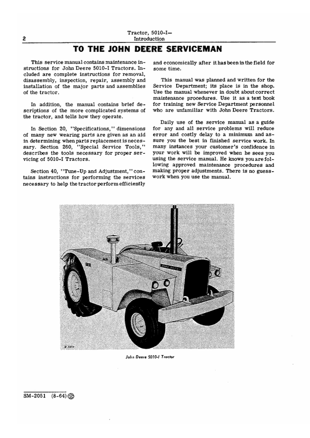 John Deere 5010-I Repair & Workshop Manual SM2051 PDF