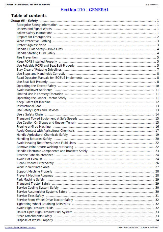 John Deere 5045E 5055E 5065E 5075E FT4 Tractor Diagnostic Technical Manual (TM901619) PDF