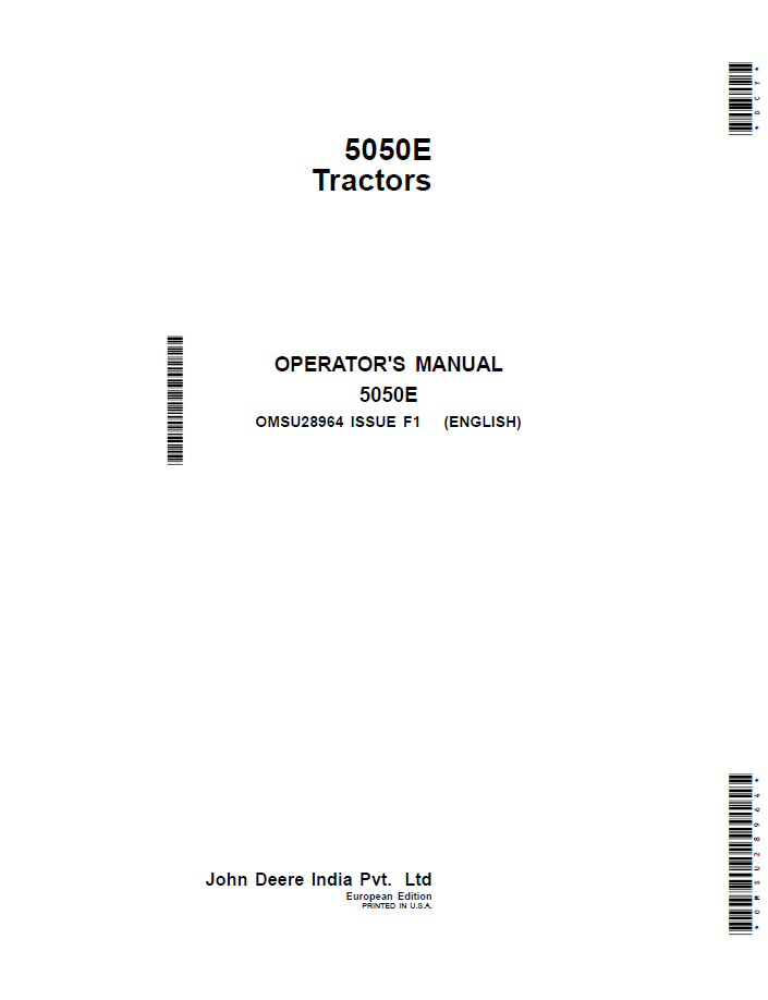 John Deere 5050E Tractor Operator Manual (OMSU28964)
