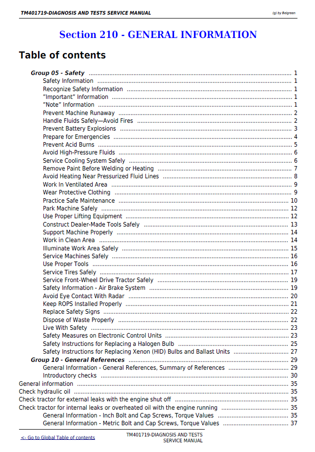 John Deere 5080R–5100RN Tractor Manual | Complete Diagnostic & Testing Guide