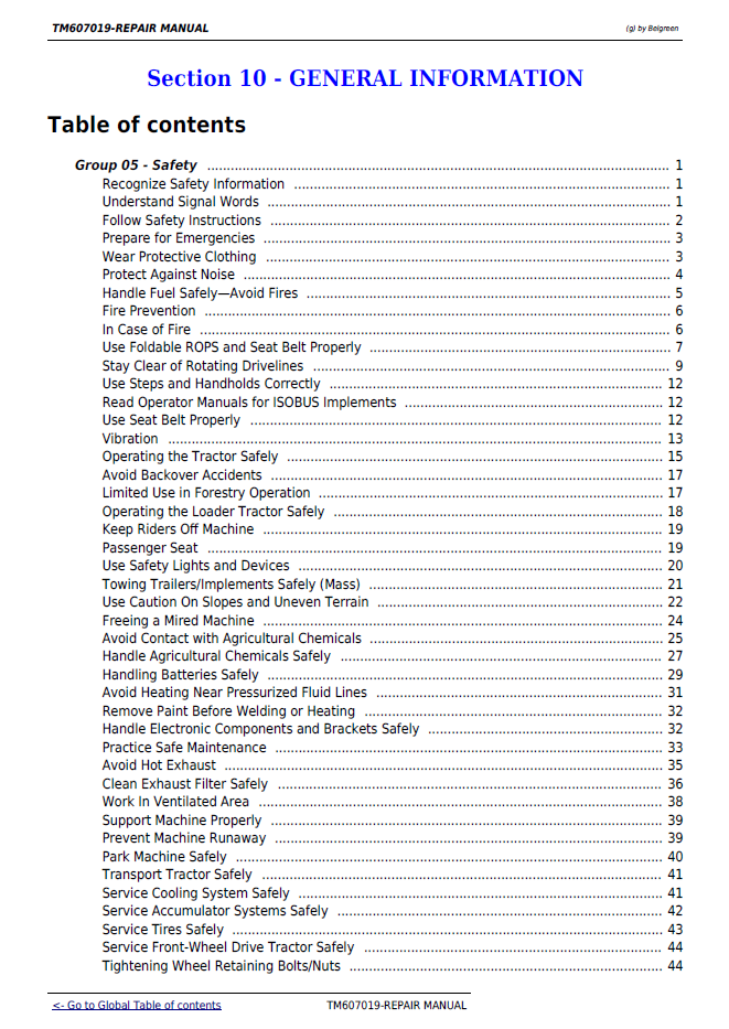 John Deere 5083E 5093E Tractor Technical Repair Manual TM607019 PDF
