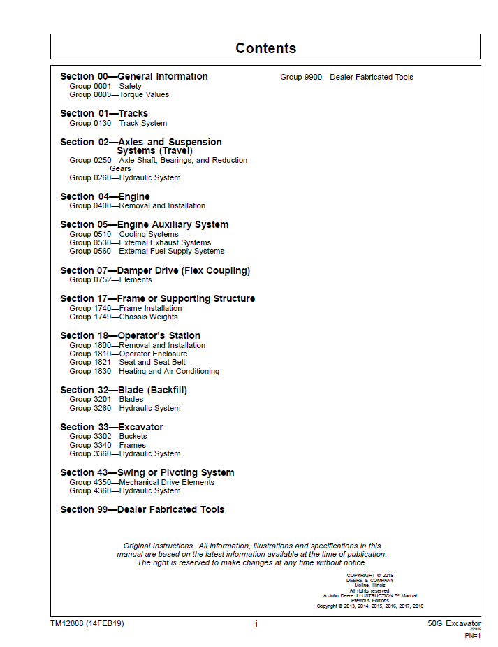 John Deere 50G Excavator Repair Manual – Professional Service & Maintenance Guide