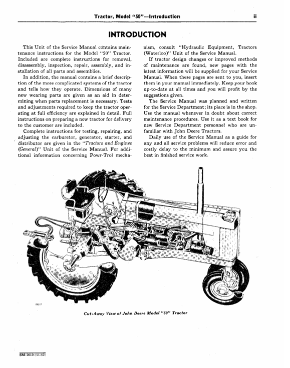 John Deere 50 Series SM2010 Tractor Workshop & Service Manual PDF