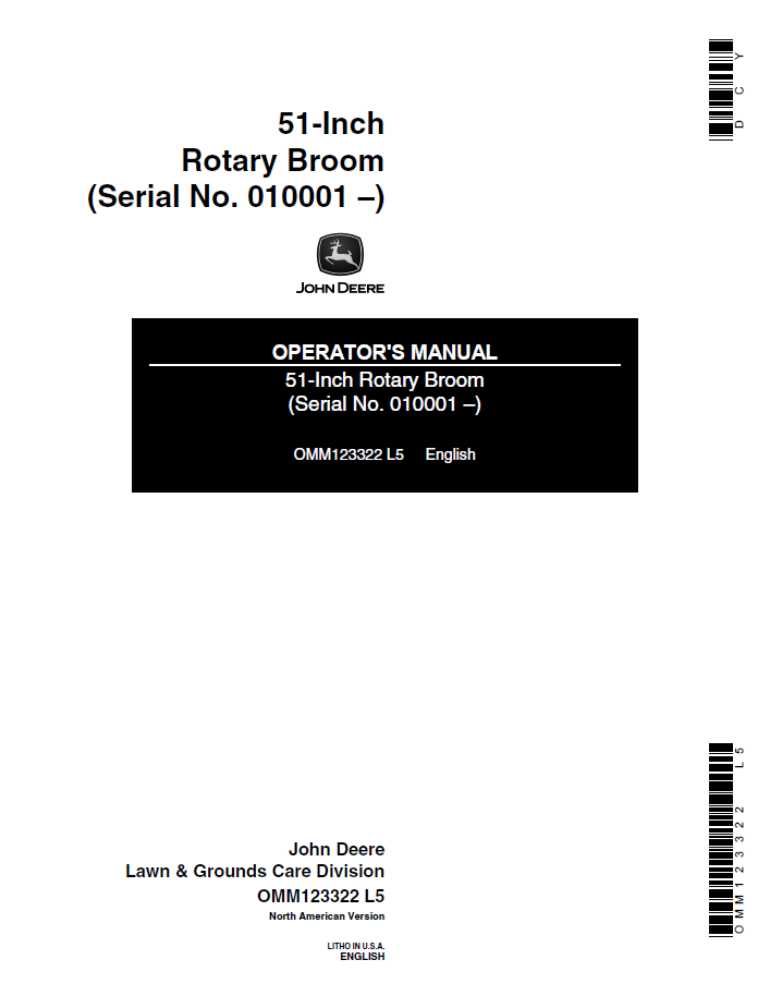 John Deere 51-Inch Rotary Broom Operator Manual PDF OMM123322