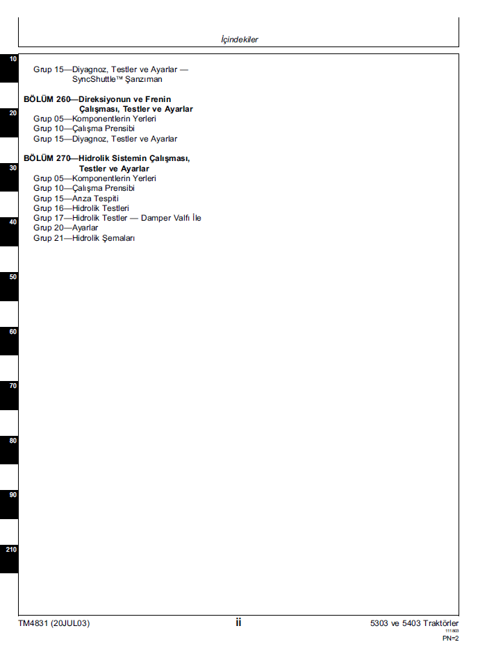 John Deere 5303 & 5403 Tractor TM4831 Repair and Technical Manual PDF