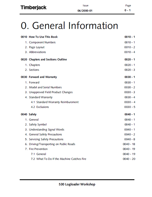 John Deere 530 Log Loader Service & Repair Manual PDF