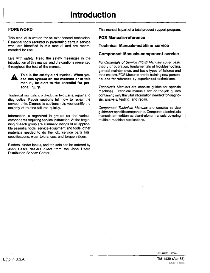 John Deere 540D 548D Skidder TM1439 Operation & Test Manual
