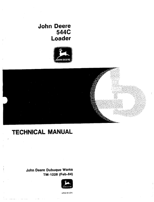 John Deere 544C Wheel Loader TM1228 Service Technical Manual