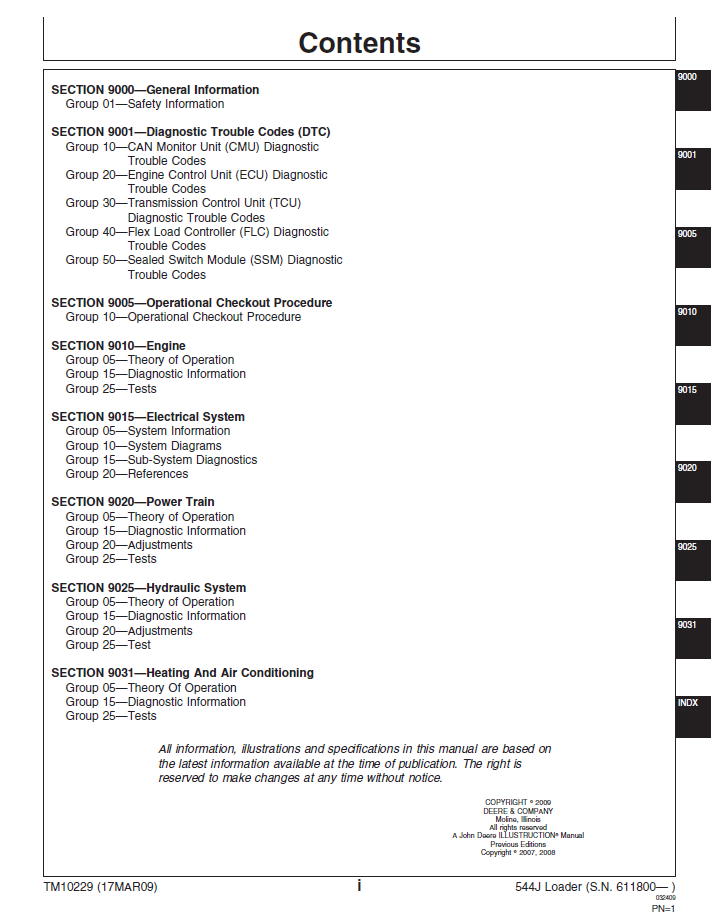 John Deere 544J Loader Testing and Service Manual TM10229 Complete Guide