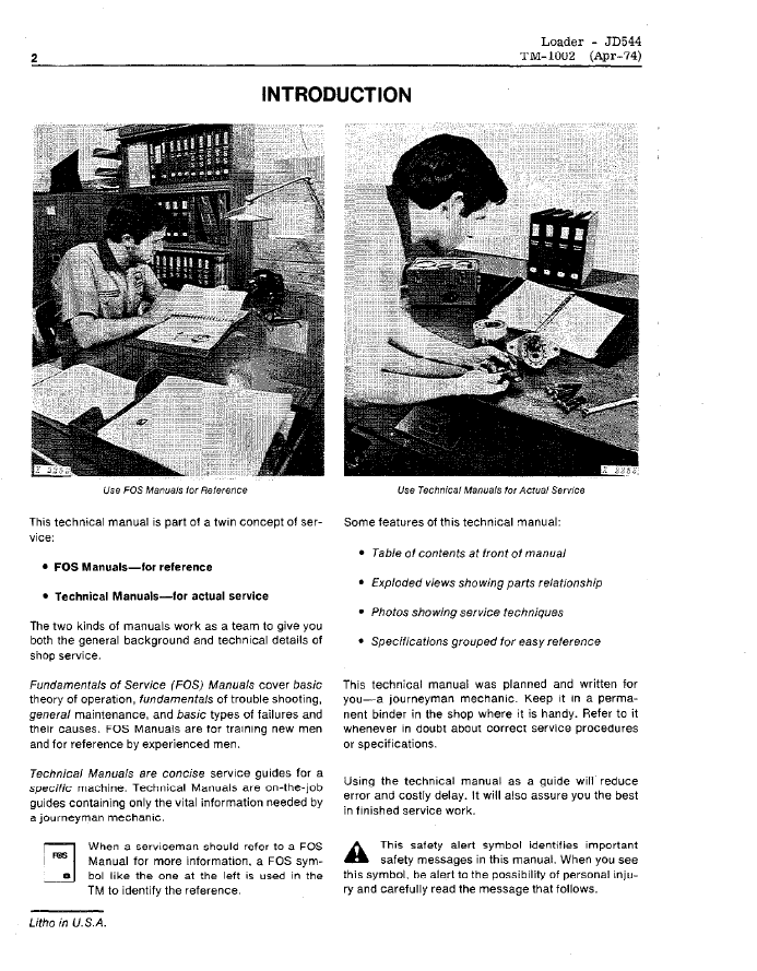 John Deere 544 544A Loader Technical Repair & Maintenance Manual
