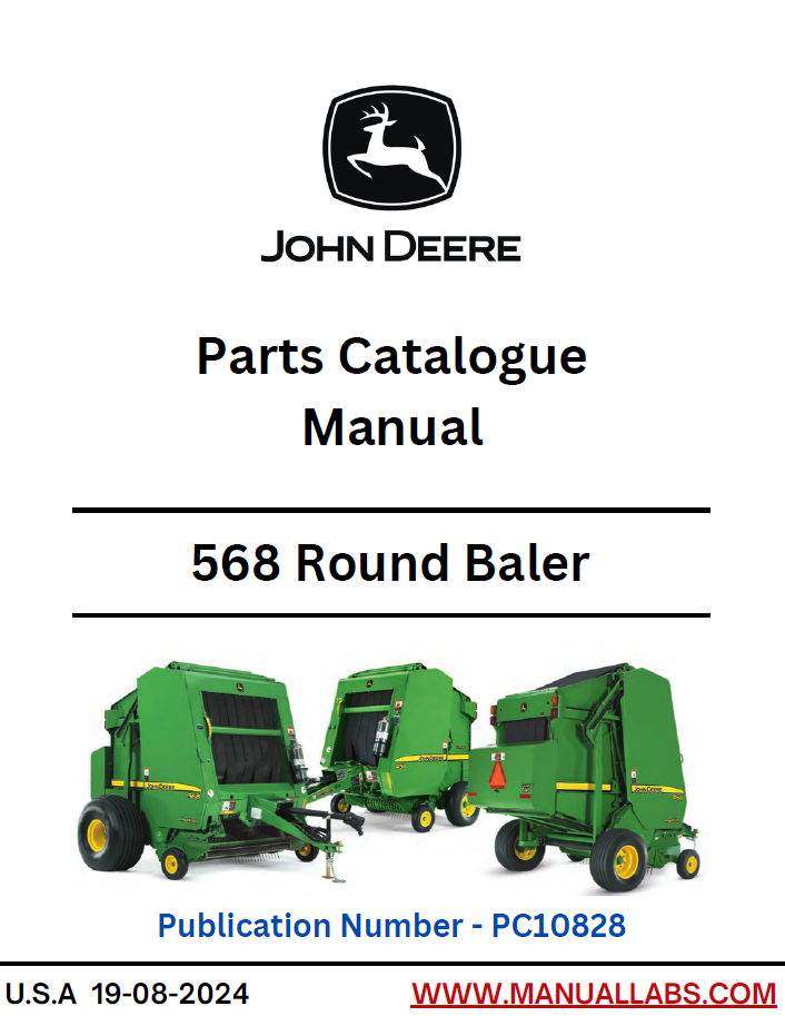 John Deere 568 Round Baler PC10828 Parts Catalogue Manual