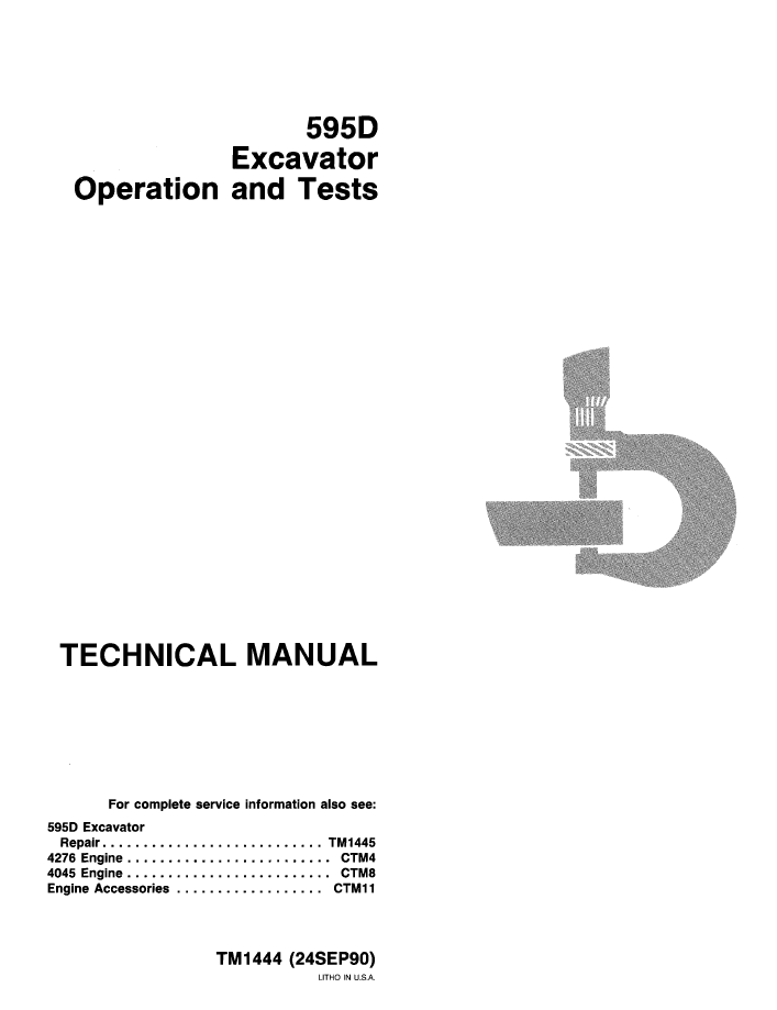 John Deere 595D Excavator TM1444 Operation and Test Manual