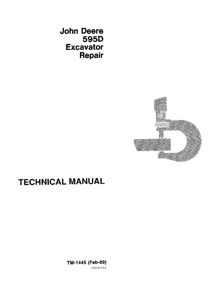 John Deere 595D Excavator TM1445 Repair Service Manual