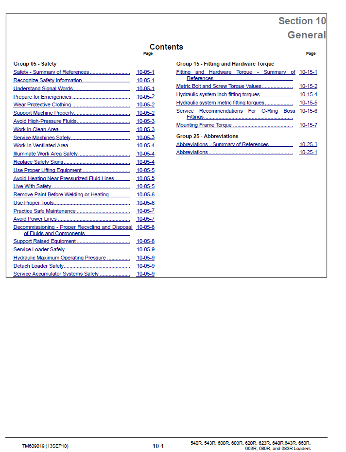 John Deere 600R Series Loader Manual | Repair, Service & Maintenance Guide