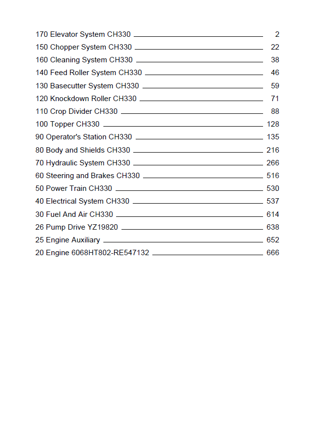 John Deere 6068HT802 Harvester PC12317 Parts Catalogue Manual