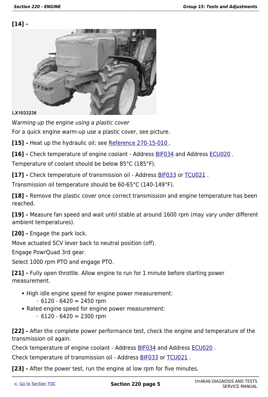 John Deere 6120L-6520L Repair, Troubleshooting & Service Manual