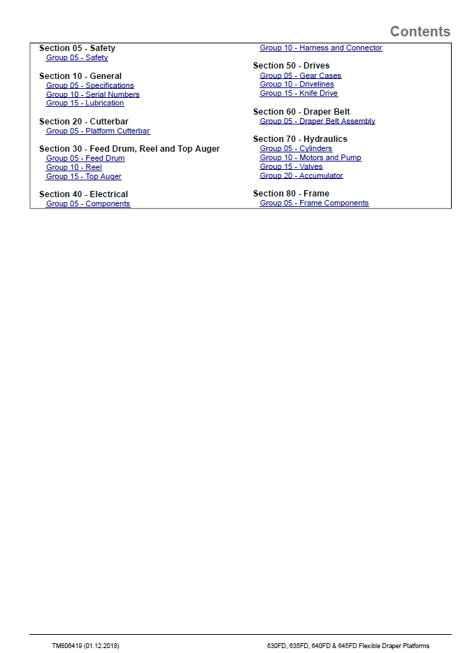 John Deere 630FD 635FD 640FD 645FD Workshop Repair Manual PDF