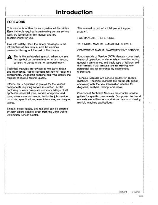 John Deere 640D 648D Skidder TM1441 Operation & Test Manual