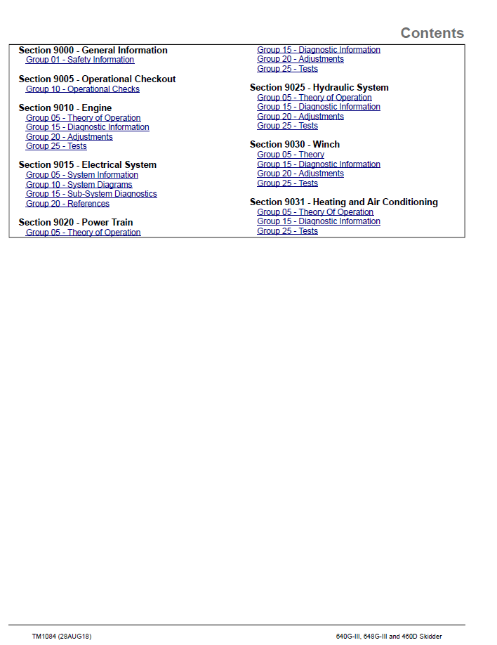 John Deere 640G-III 648G-III Forestry Skidder Service Guide