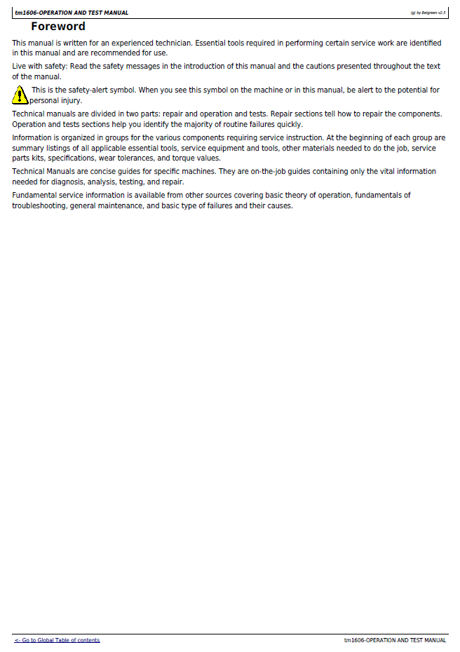 John Deere 670C 670CH 672CH 770C Grader Diagnostic Service Manual