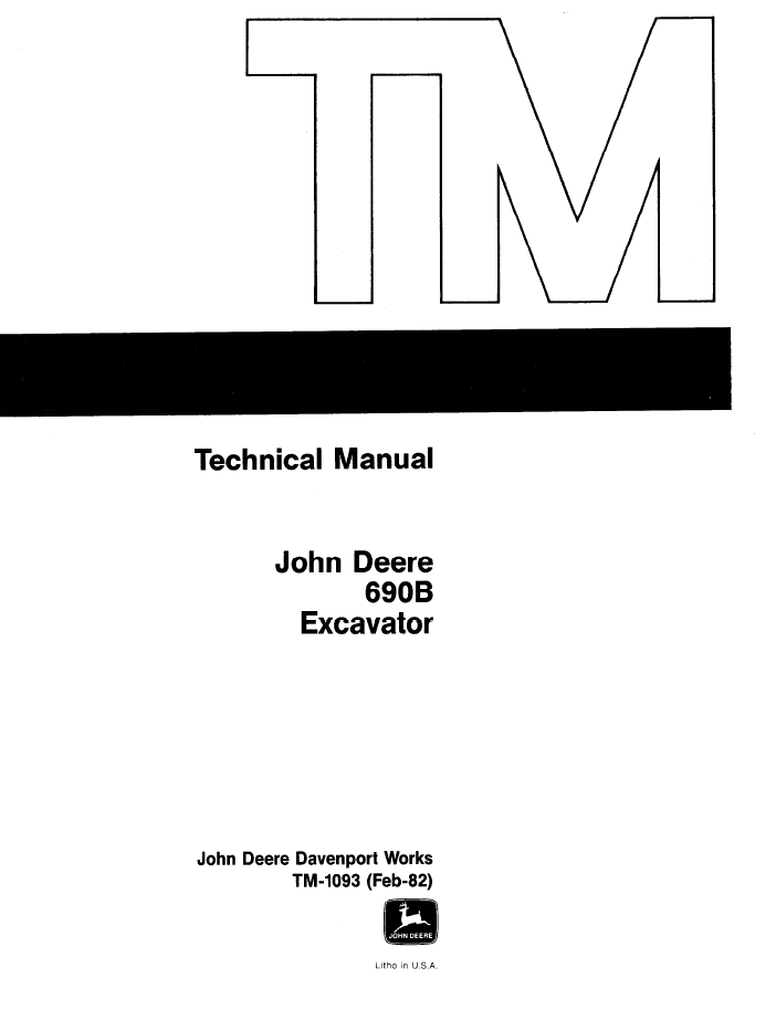 John Deere 690B Excavator TM1093 Service Manual