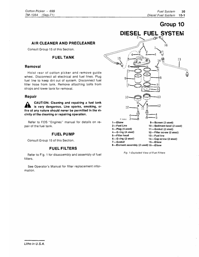 John Deere 699 Cotton Picker Workshop Technical Guide TM1054