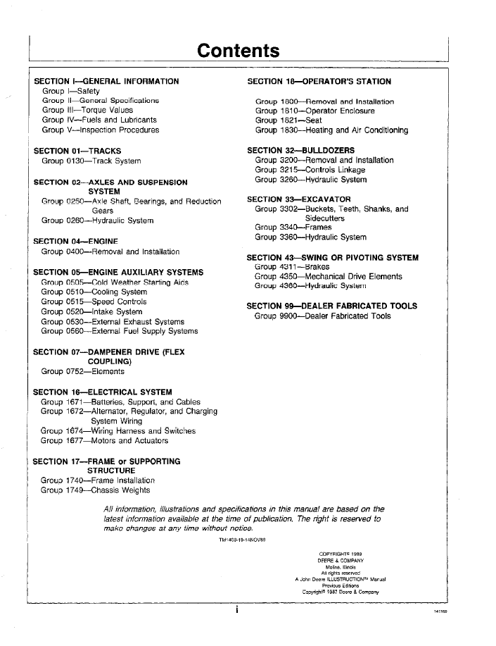 John Deere 70D Excavator Repair and Workshop Manual