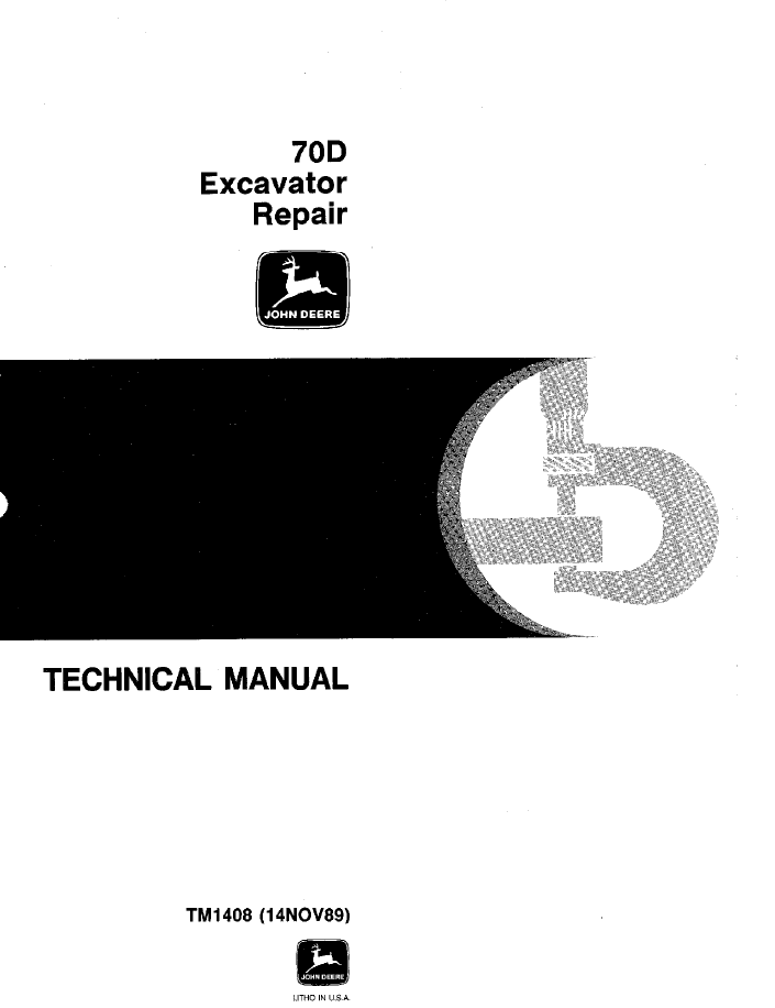 John Deere 70D Excavator TM1408 Repair Service Manual