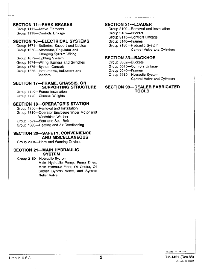 John Deere 710C Backhoe Loader Technical Repair Manual TM1451