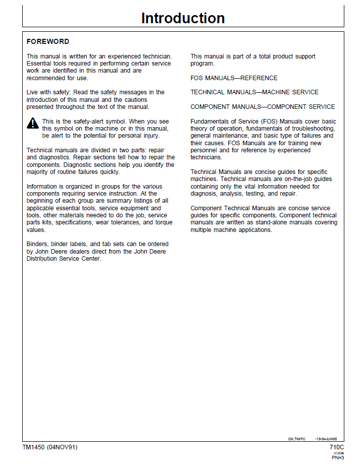 John Deere 710C Technical Operation & Test Service Manual TM1450