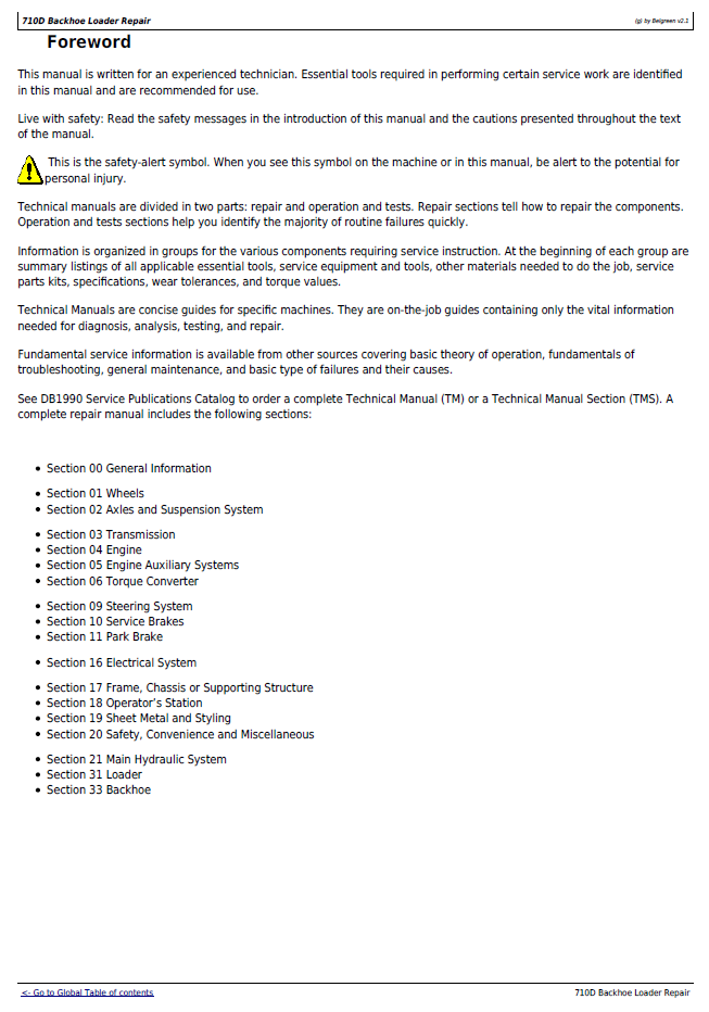 John Deere 710D Construction Equipment Technical Repair Manual