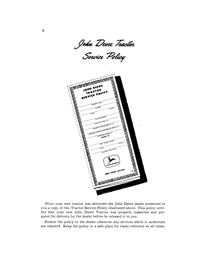 John Deere 730 Tractor OMR20699: Diesel & V-4 Cranking Engine Manual