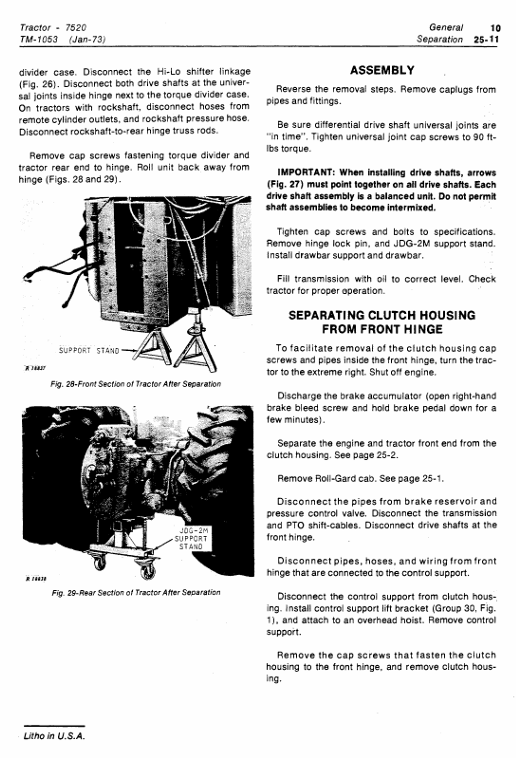 John Deere 7520 Tractor Technical Service Manual TM1053 Download Guide