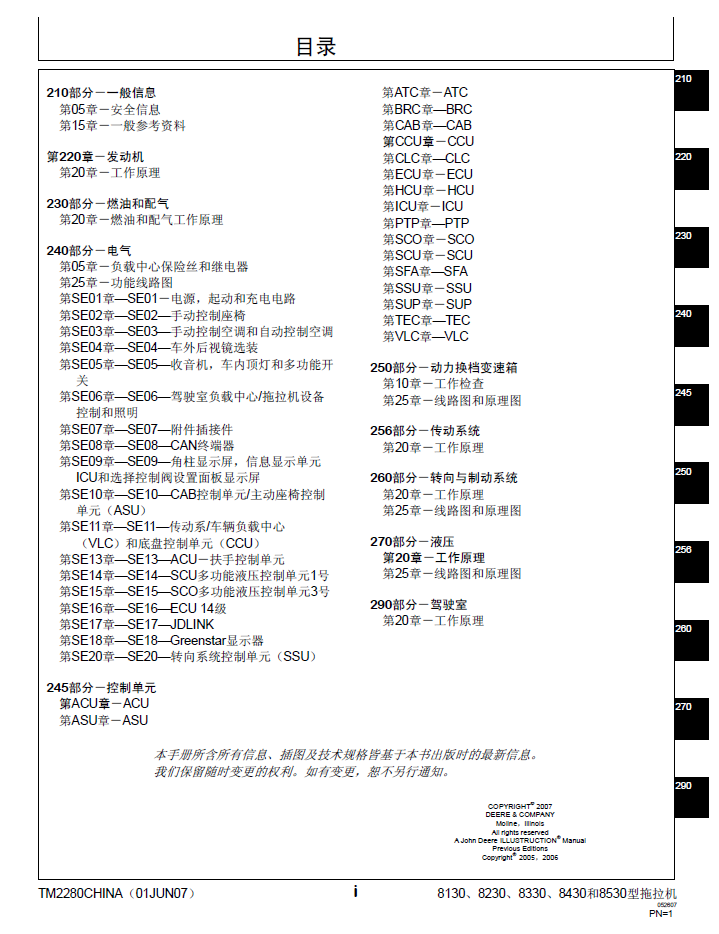 John Deere 8130, 8230, 8330, 8430, 8530 Diagnostic Operation Technical Manual TM228014
