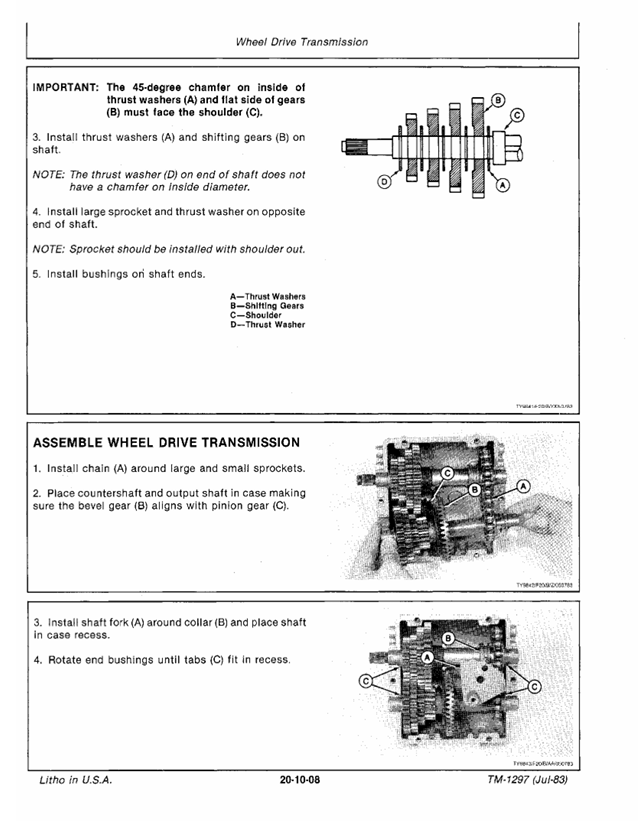 John Deere 820 Rear Tine Tiller Service & Repair Manual TM1297