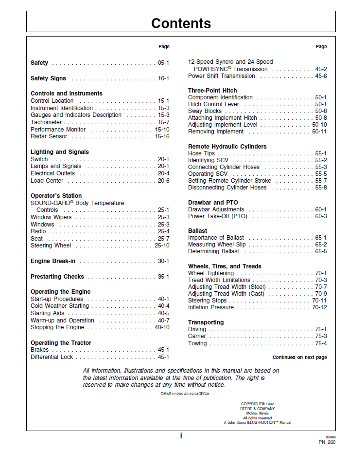 John Deere 8560-8960 Series Tractor Operator Manual Download PDF
