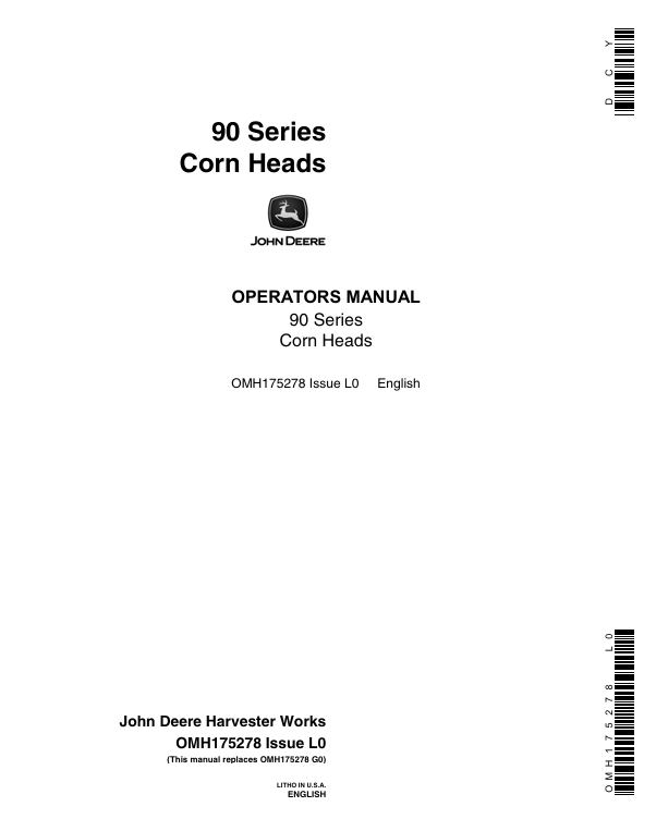 John Deere 90 Series Corn Head Operator Manual OMH175278