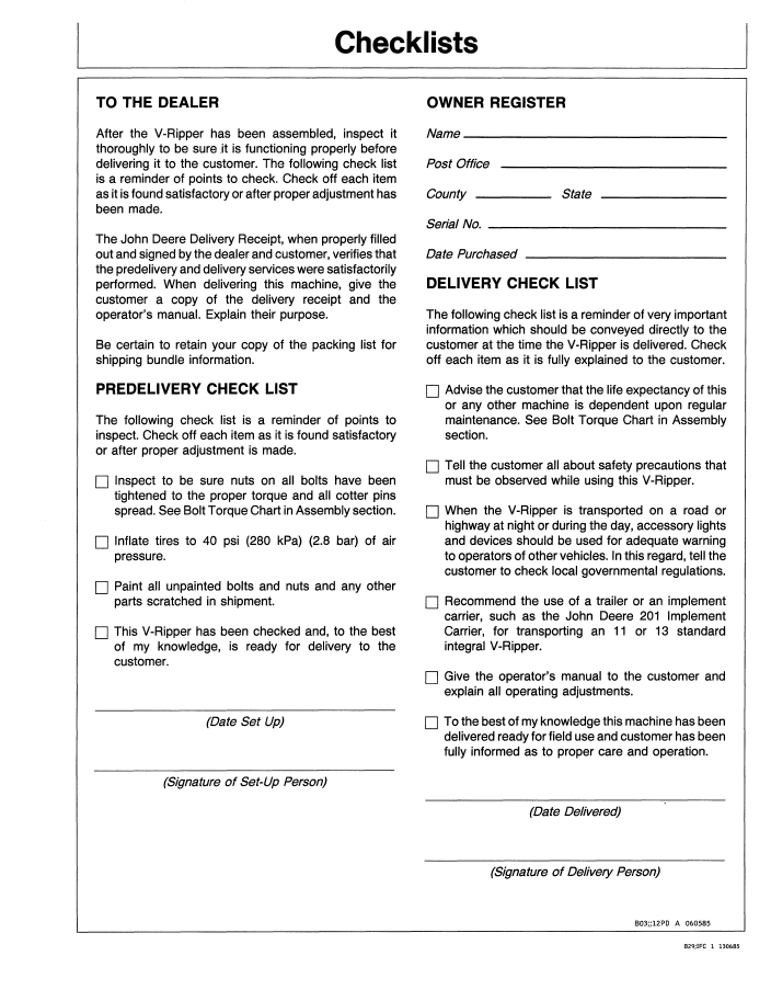 John Deere 910 V-Ripper User Manual – Safety, Setup and Service Guide