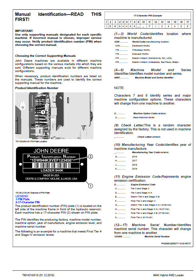 John Deere 944K Hybrid Wheel Loader Technical Repair Manual PDF