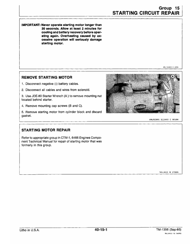 John Deere 9940 Cotton Picker Service & Repair Manual TM1356