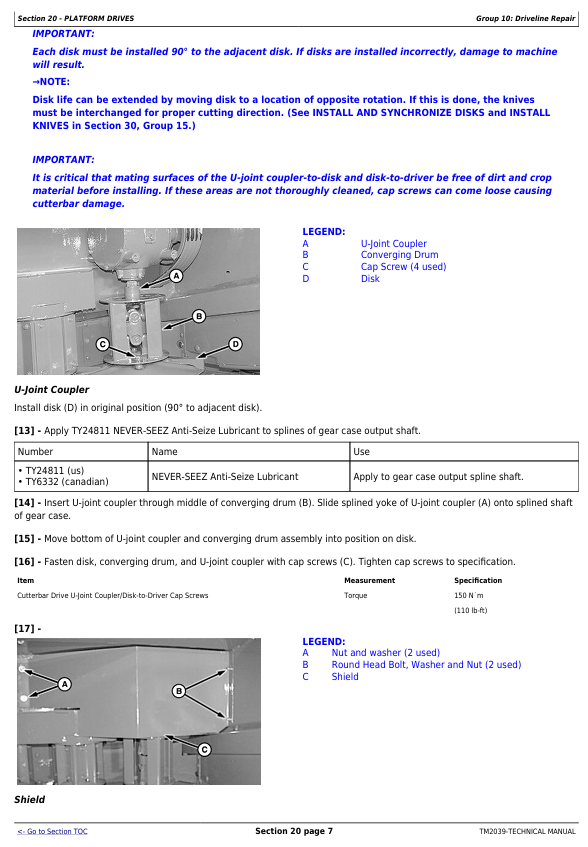 John Deere 995 5 Meter Platform Workshop & Troubleshooting Manual TM2039