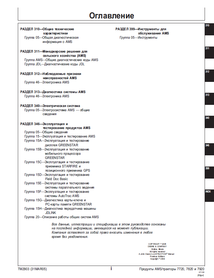 John Deere AMS 7720 7820 7920 Technical Service Manual Download