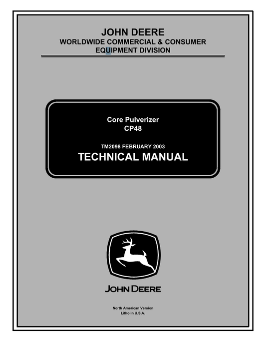 John Deere CP48 Core Pulverizer Technical Manual TM2098 PDF