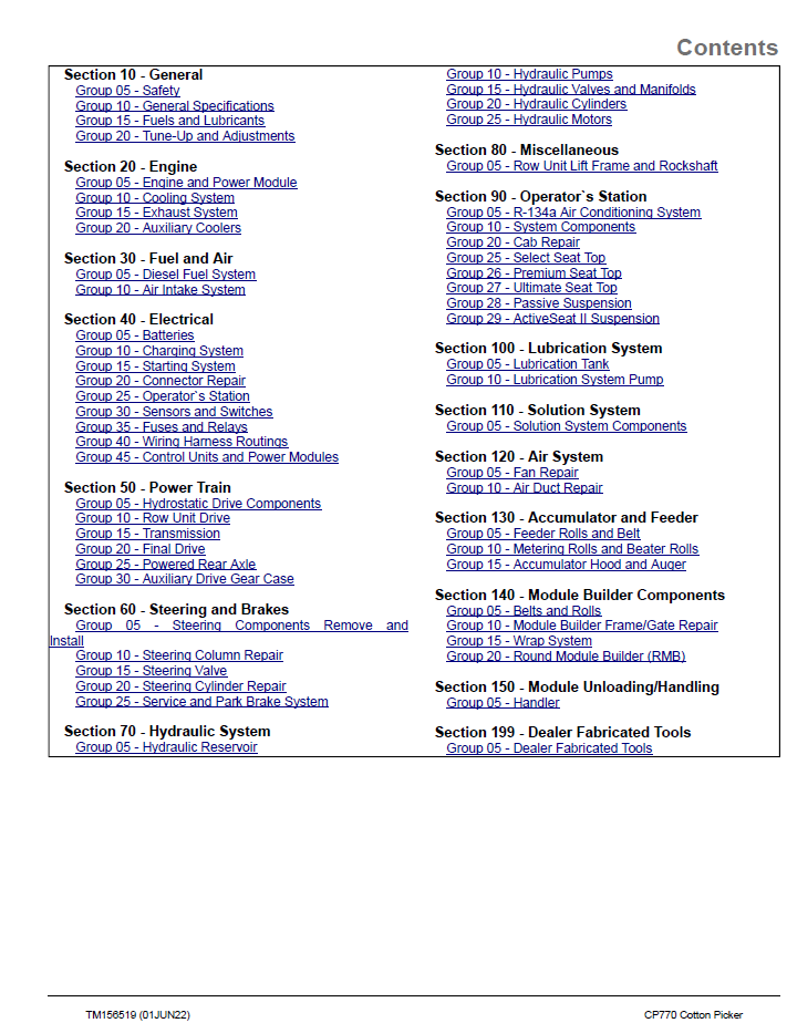 John Deere CP770 Workshop Manual TM156519 PDF Repair Guide
