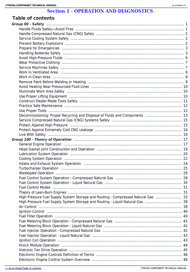 John Deere CTM300 Natural Gas Engine Repair & Diagnostics Guide