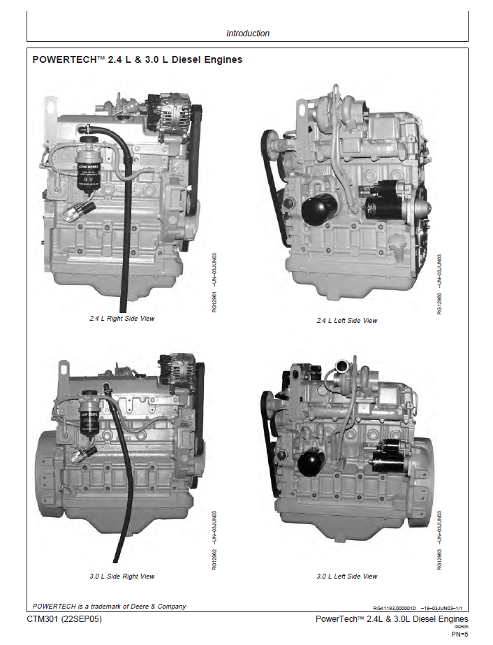 John Deere CTM301 Engine Component Technical Manual (2.4L & 3.0L)