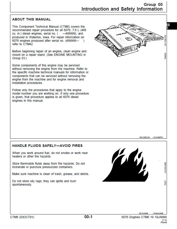 John Deere CTM6 Engine Components, Specifications & Repair Manual