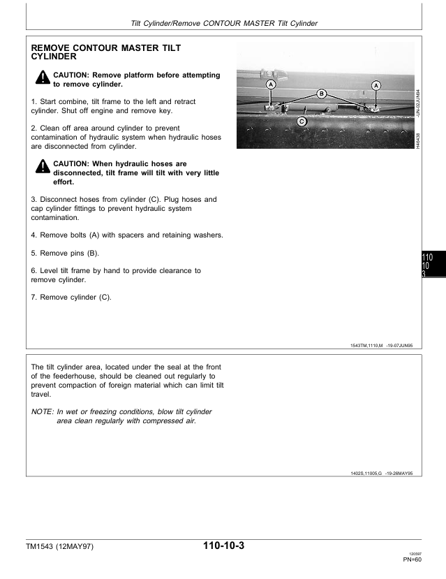 John Deere CTS Rice Combine TM1543 Service and Repair Manual